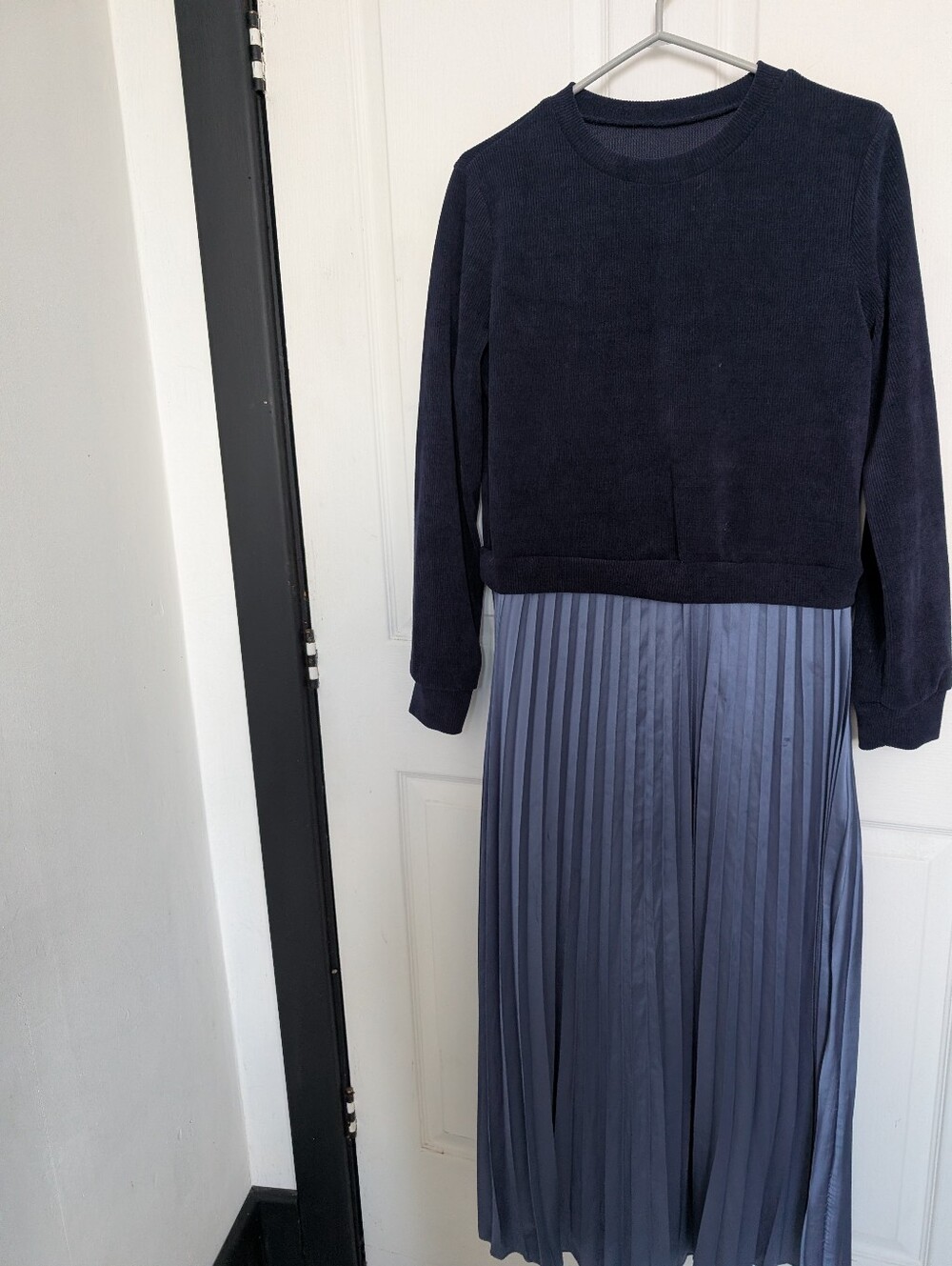 Women’s Navy Sweater and Pleated Skirt One Piece Classic Navy
